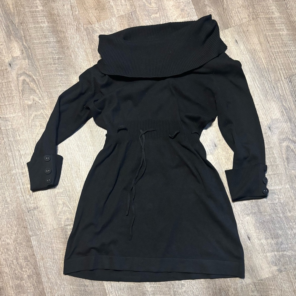 Apostrophe Black Long Sleeve Cowl Neck Dress women size large